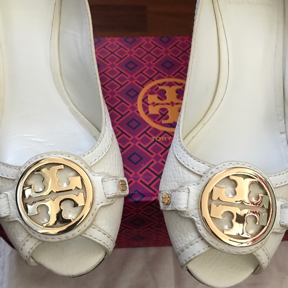Tory Burch open toe wedge-tumble leather - Picture 7 of 7